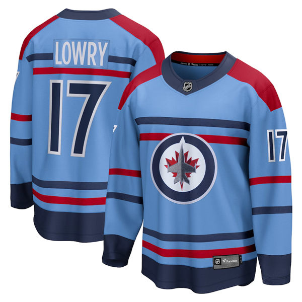 Men's Winnipeg Jets #17 Adam Lowry Fanatics Light Blue Anniversary Premier Jersey